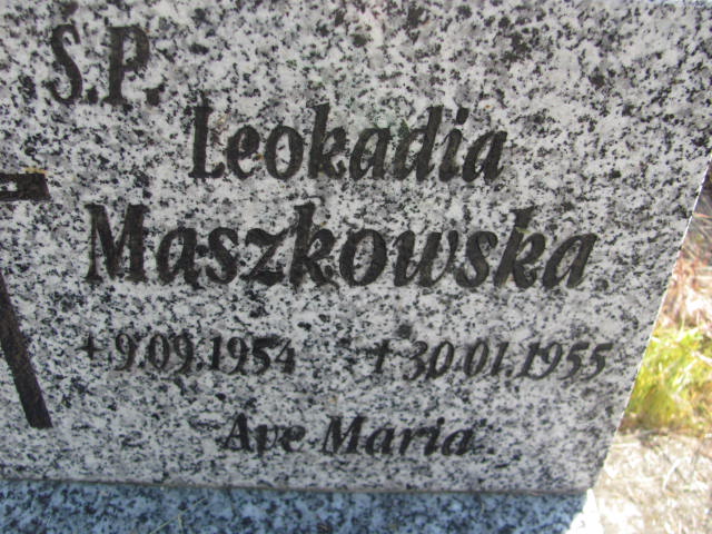 Leokadia Maszkowska 1954 Cedynia - Grobonet - Wyszukiwarka osób pochowanych