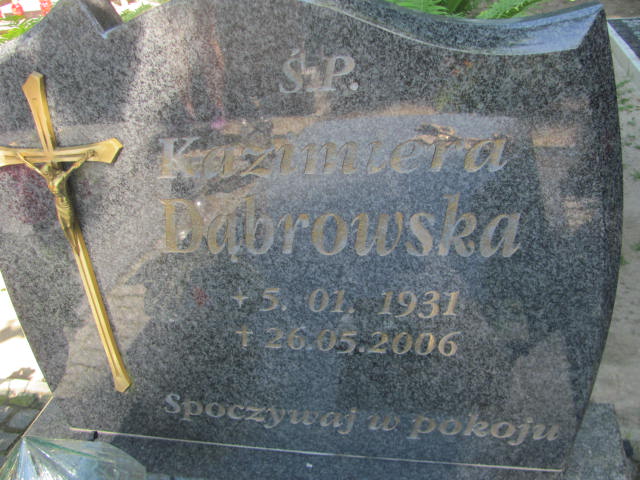 Kazimiera Dąbrowska 1931 Cedynia - Grobonet - Wyszukiwarka osób pochowanych